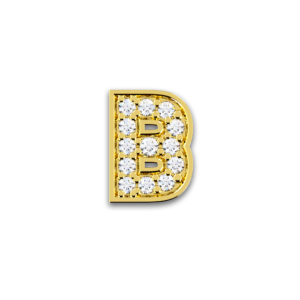 Initiale B en or jaune serti de diamants