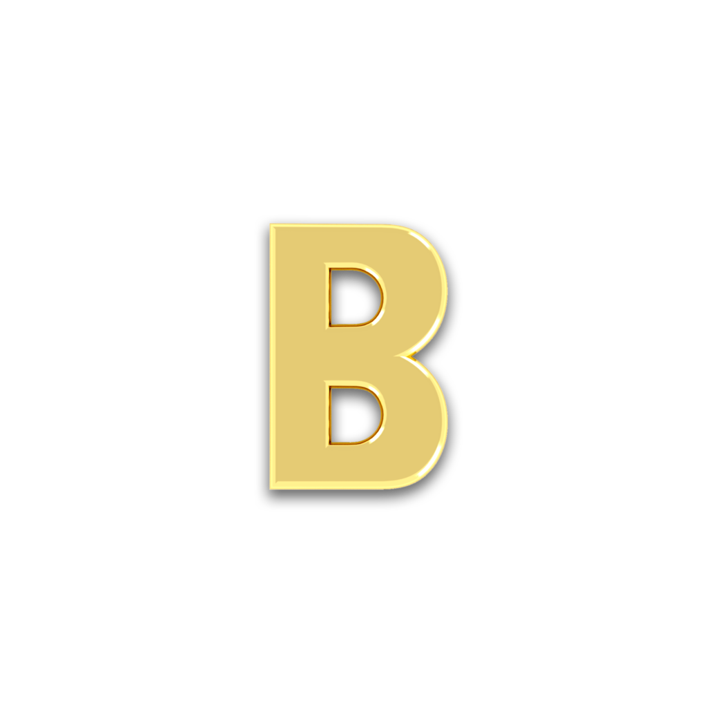 Initiale B en or jaune