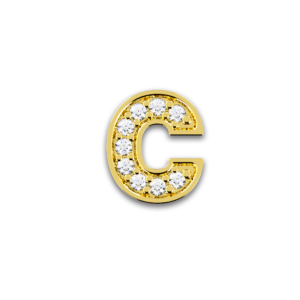 Initiale C en or jaune serti de diamants