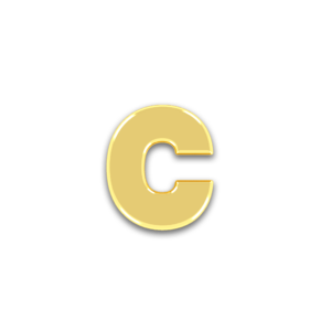 Initiale C en or jaune