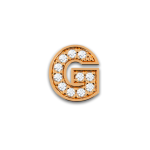 Initiale G en or rose serti de diamants