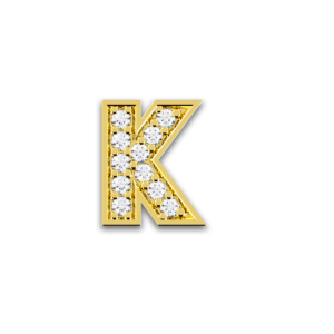Initiale K en or jaune serti de diamants