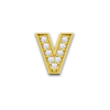 Initiale V en or jaune serti de diamants