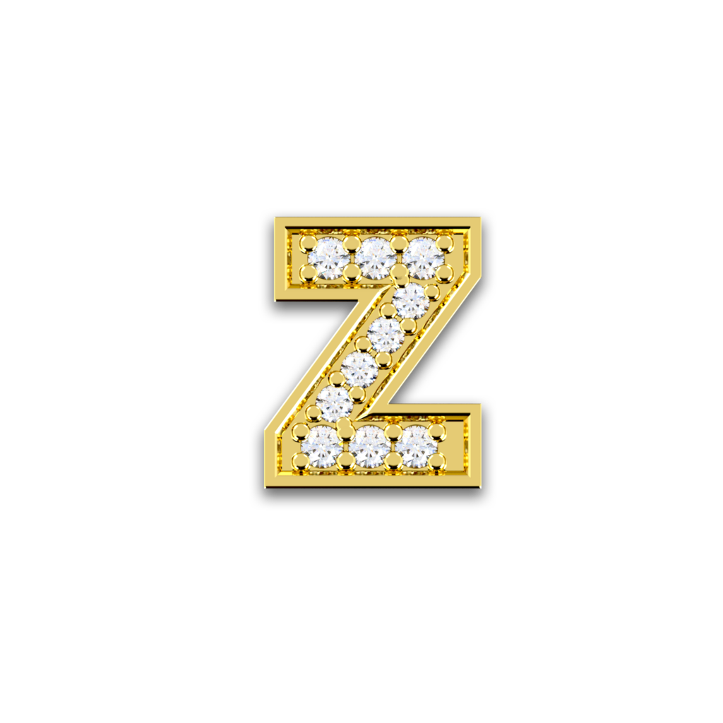 Initiale Z en or jaune serti de diamants
