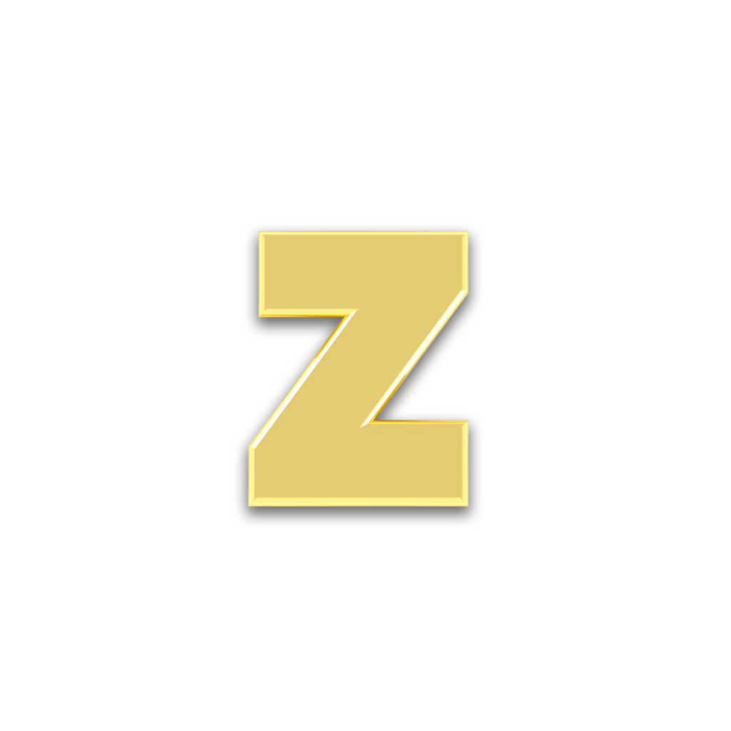 Initiale Z en or jaune