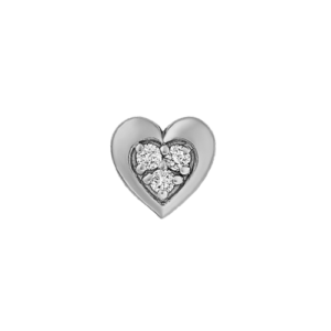 symbole petit coeur en or blanc serti de diamants