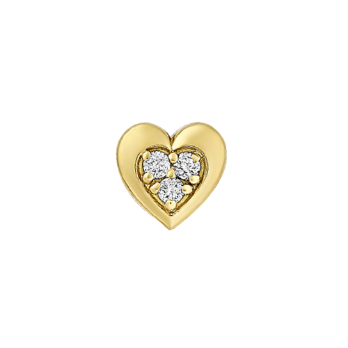 symbole petit coeur en or jaune serti de diamants