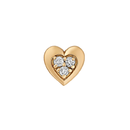 symbole petit coeur en or rose serti de diamants