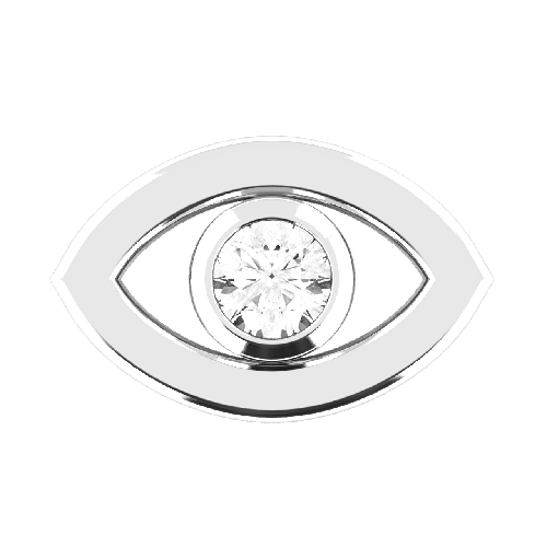 symbole oeil en or blanc 18 cts serti d'un diamant
