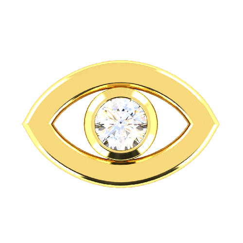 symbole oeil en or jaune18 cts serti d'un diamant