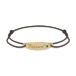 Bracelet-Compositions_Bracelet-Gourmette-_-Cordon-Marron-_-Emeraude