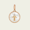 Médaille or rose 18 cts garçon diamant, fonds nacre