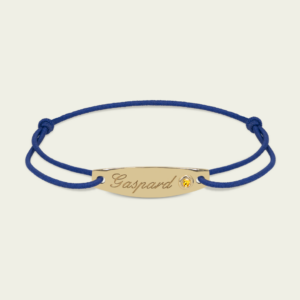 Gourmette "Mon premier" citrine