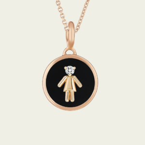 Médaille fille diamant, fonds onyx